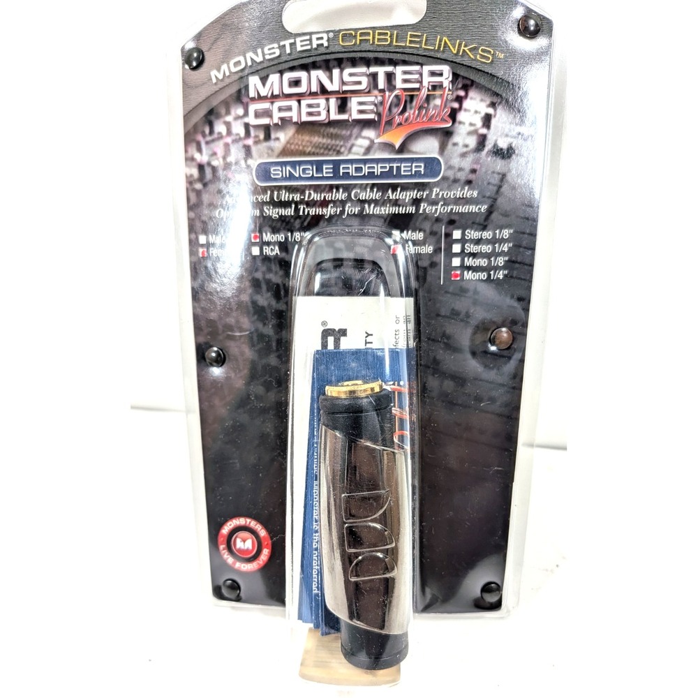 12 Monster Cable Prolink single adapter female mono 1/8" to female mono 1/4"